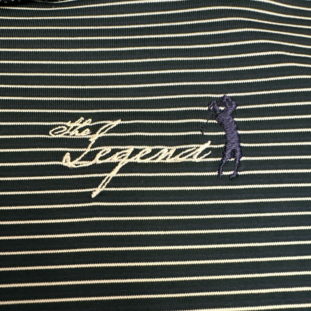 Bobby Jones x-h20 polo golf shirt logo the‎ legend green stripe golfing office - Picture 2 of 6
